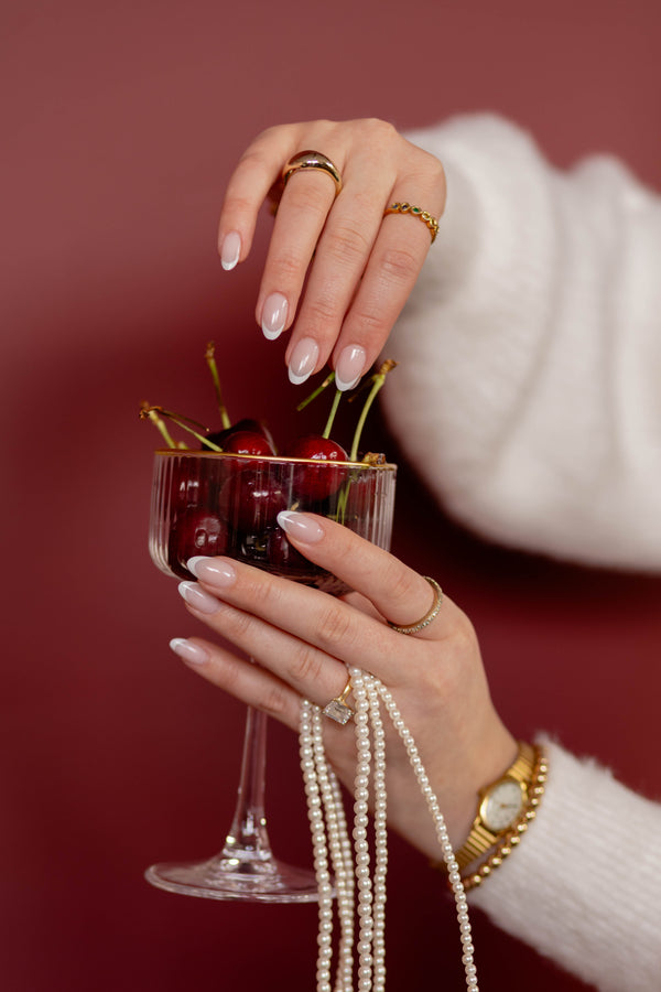 CNVS Nails Bonjour Beauté limited edition pink french tip gel nail veneers