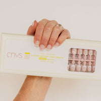 cnvsnails limited edition short square pink french nails. pink base with white tip for nails
