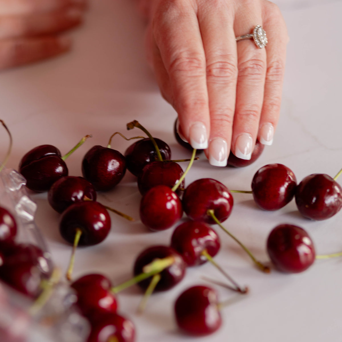 CNVS NAILS short square pink french nails light pink base with a white tip french nail