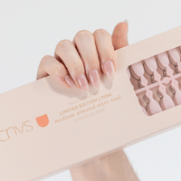 Limited Edition Pink Medium Almond Nail Sizer Tool with usable nails by CNVS Nails