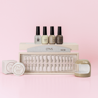 Limited Edition Pink: Quick Start Bundle with short almond nails and application supplies for at-home nails by CNVS Nails
