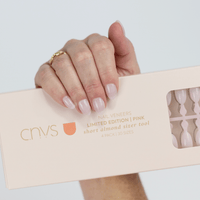 Limited Edition Pink Short Almond Nail Sizer Tool with usable nails by CNVS Nails