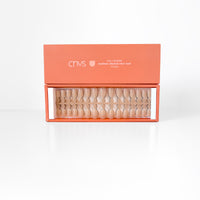 Two Medium Nude Almond Nail Sizer Tools with usable gel nail extensions by CNVS Nails