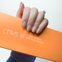 Short Nude Almond Nail Bundle with usable nails for custom-fit manicures by CNVS Nails