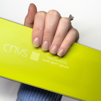 Short Nude Square Nail Bundle with usable nails for custom-fit manicures by CNVS Nails