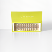 Two Short Nude Square Nail Sizer Tools with usable gel nail extensions by CNVS Nails