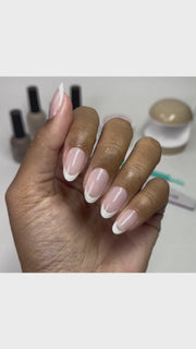 CNVS Nails Pink French Custom nails on hand.